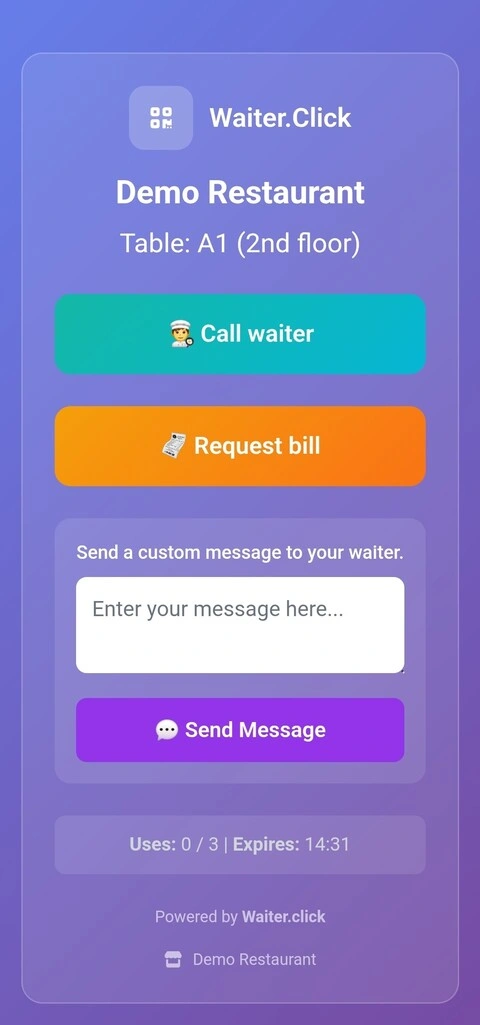 Customer page simplified